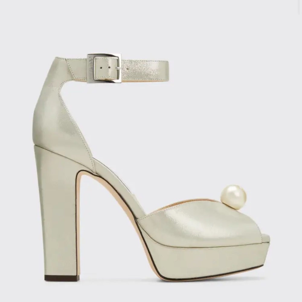 Jimmy Choo Socorie Satin Pearly Platform Sandals